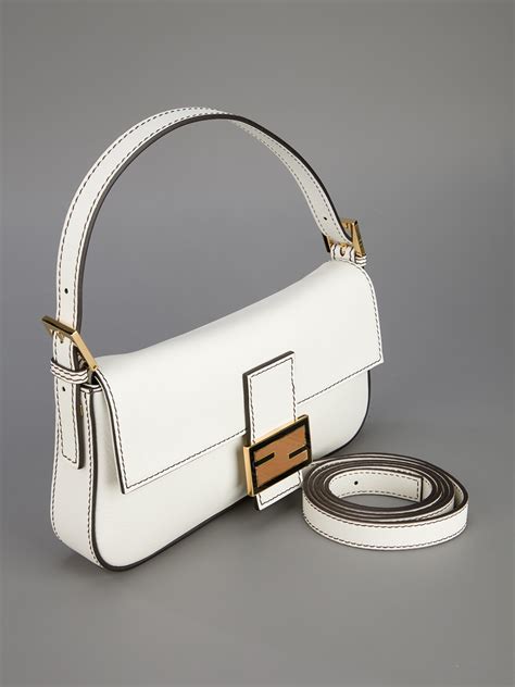 fendi baguette white leather|fendi korea baguette bag.